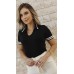 034385  Blusa Gola Polo Ramany Lisa :: Preto